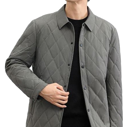 Men's Quilted Jacket | Warm, Breathable, Diamond Design | Winter 0