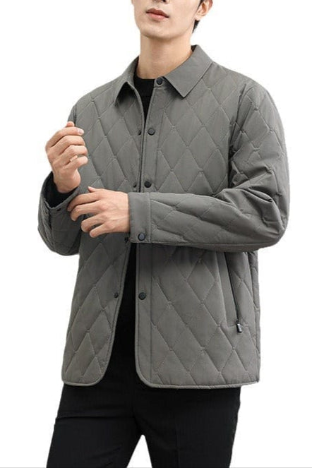 Men's Quilted Jacket | Warm, Breathable, Diamond Design | Winter 2