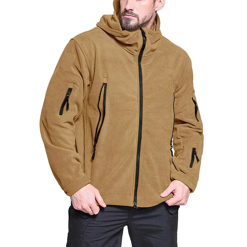 Men's Softshell Jacket | Water-Resistant, Removable Hood | Outdoor Feature 1