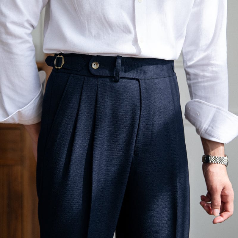 Men's Trousers, Tailored Fit, High-Waisted | Full Length | Navy