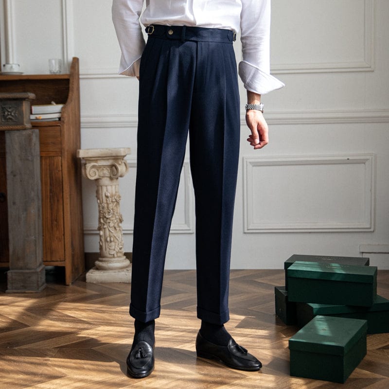 Men's Trousers, Tailored Fit, High-Waisted | Full Length | Navy2