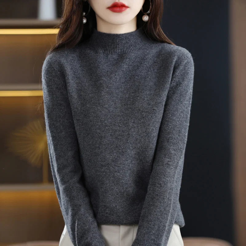 Merino Wool Sweater for Women | Slim Fit | Dark Gray