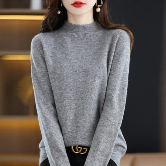 Merino Wool Sweater for Women | Slim Fit | Gray