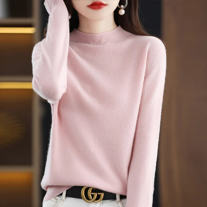 Merino Wool Sweater for Women | Slim Fit | Light pink