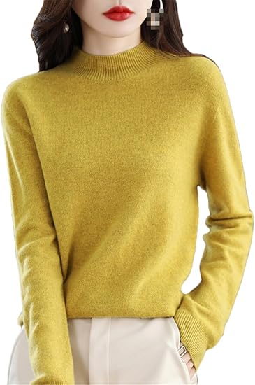 Merino Wool Sweater for Women | Slim Fit | Mustard