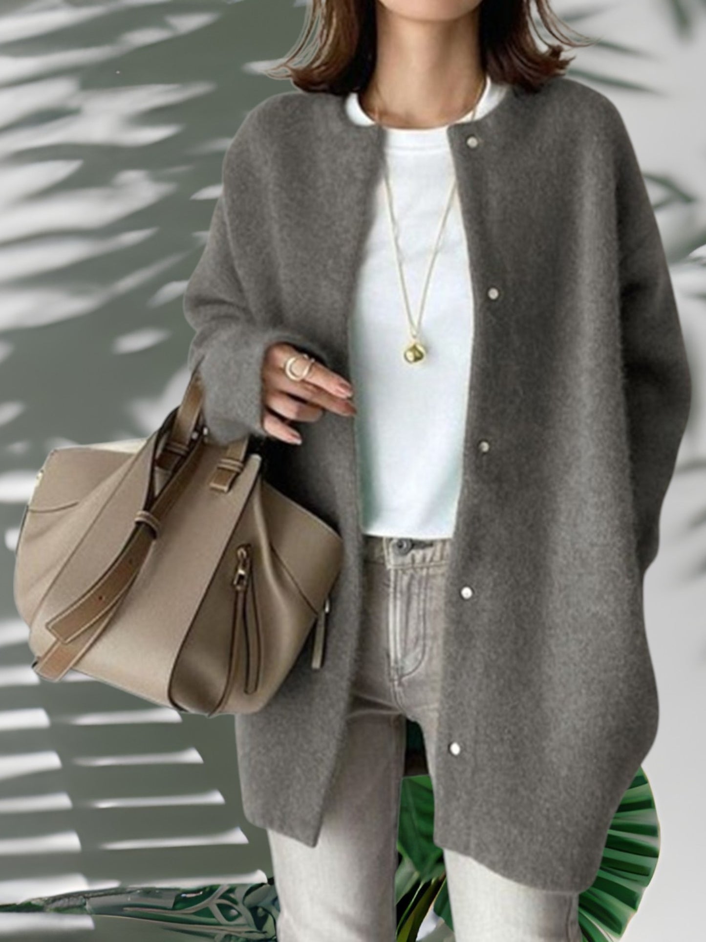 Mia | Soft Knitted Women's Sweater with Long Sleeves and Modern Fit | Gray