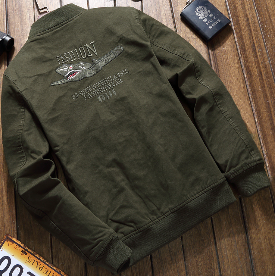 Military Jacket For Men | Durable Design with Patches | Green1