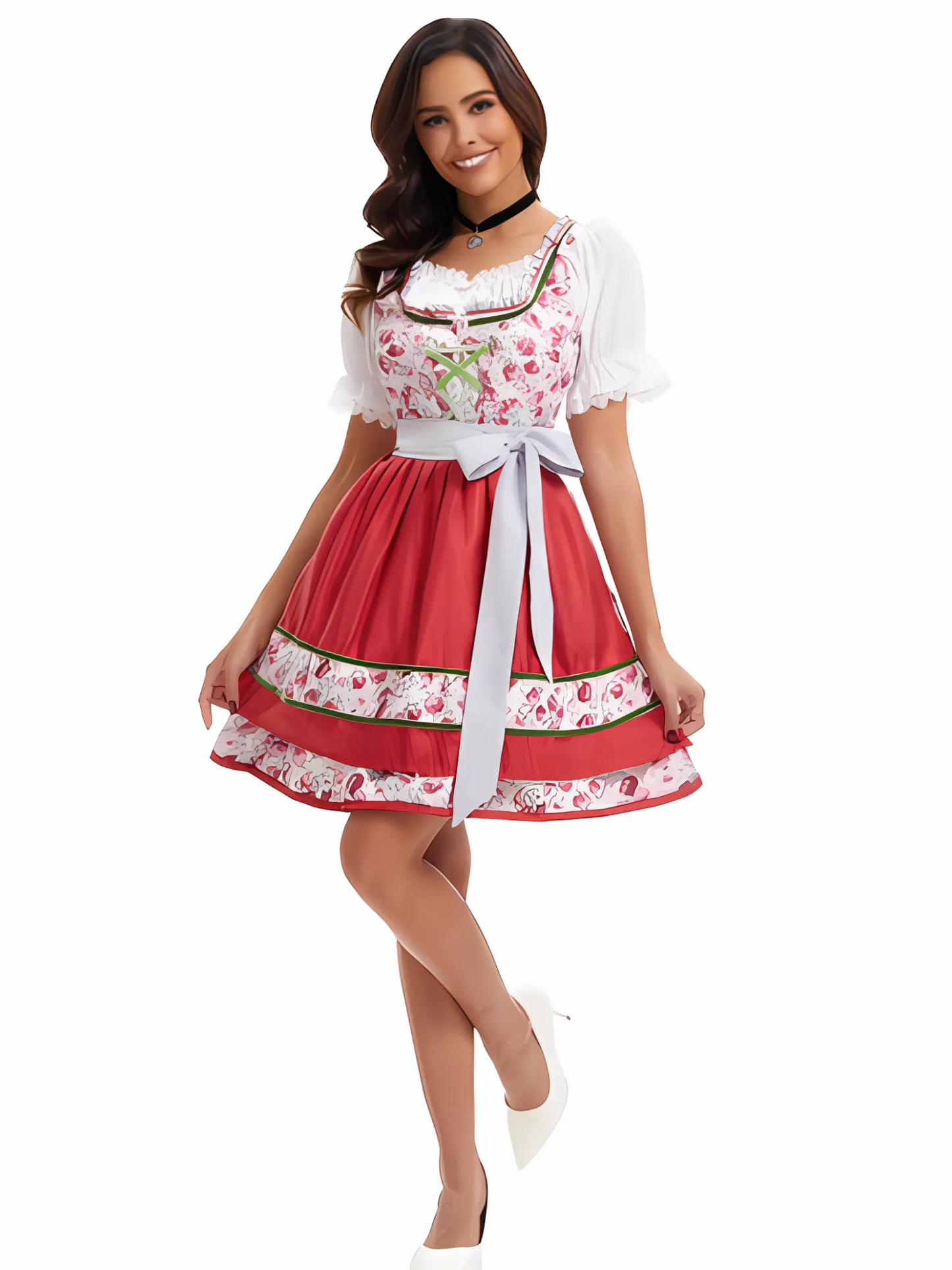 Mini Dirndl Dress | Figure-Hugging Fit | Oktoberfest Outfit | Pink1