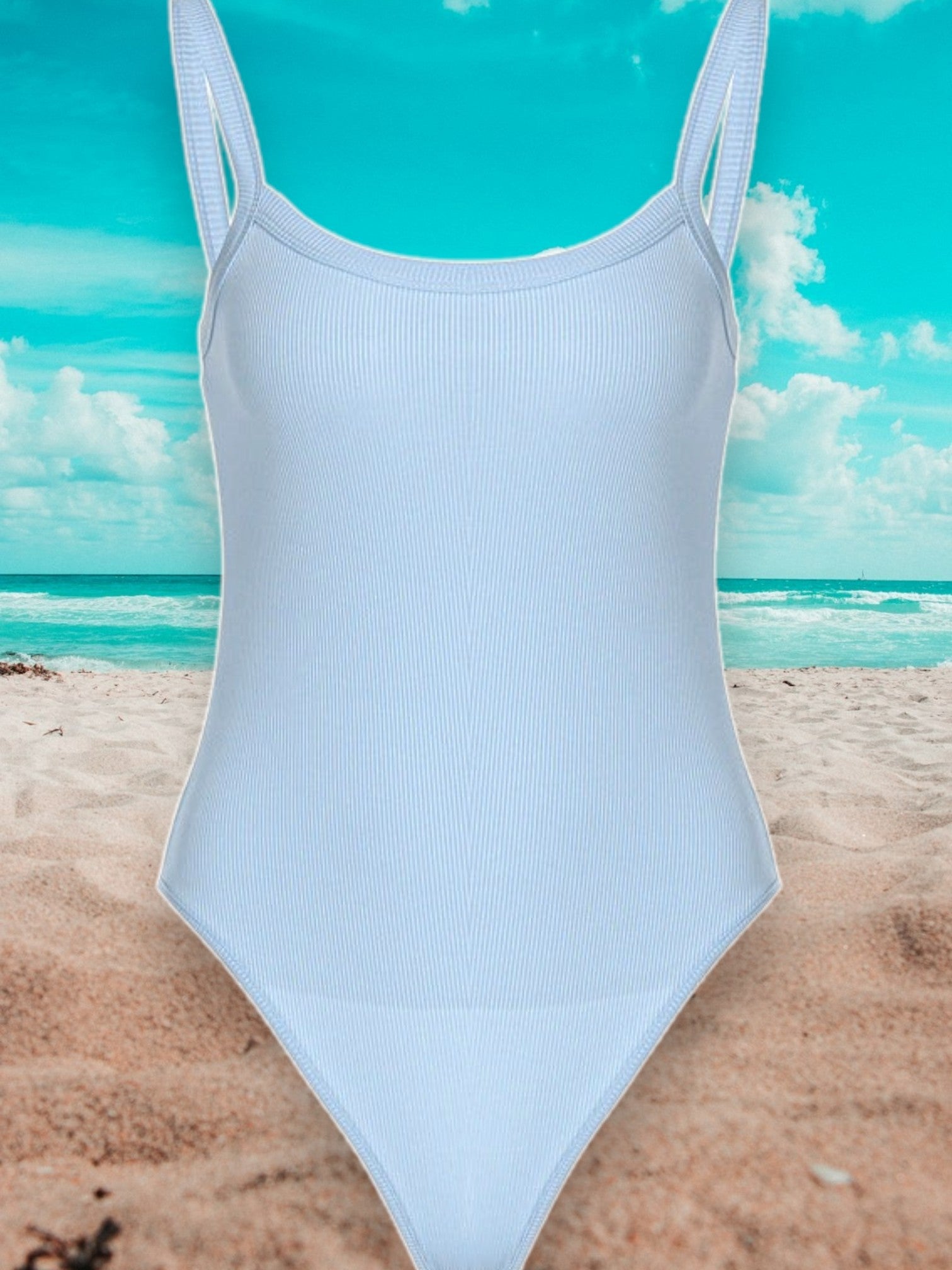 Minna | Women's Ribbed Tank Top in Soft Fabric - Tight-Fitting Sleeveless Design | Blue 2