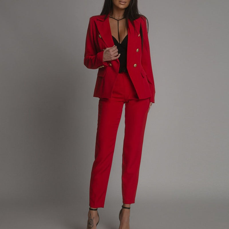 Modern Blazer Set for Women | Comfortable fit |  Red