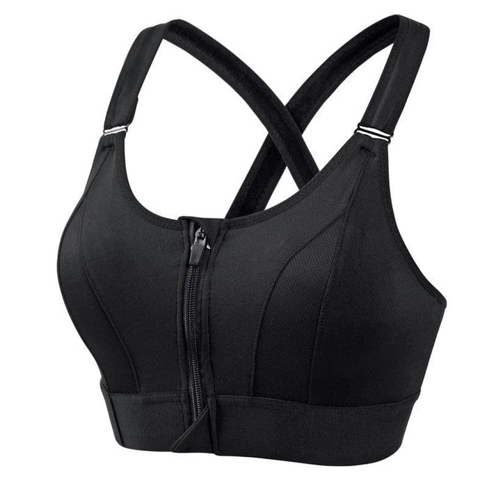 Women's Front Zip Sports Bra – Adjustable Straps, Shockproof Athletic Bra | 2 Pieces
