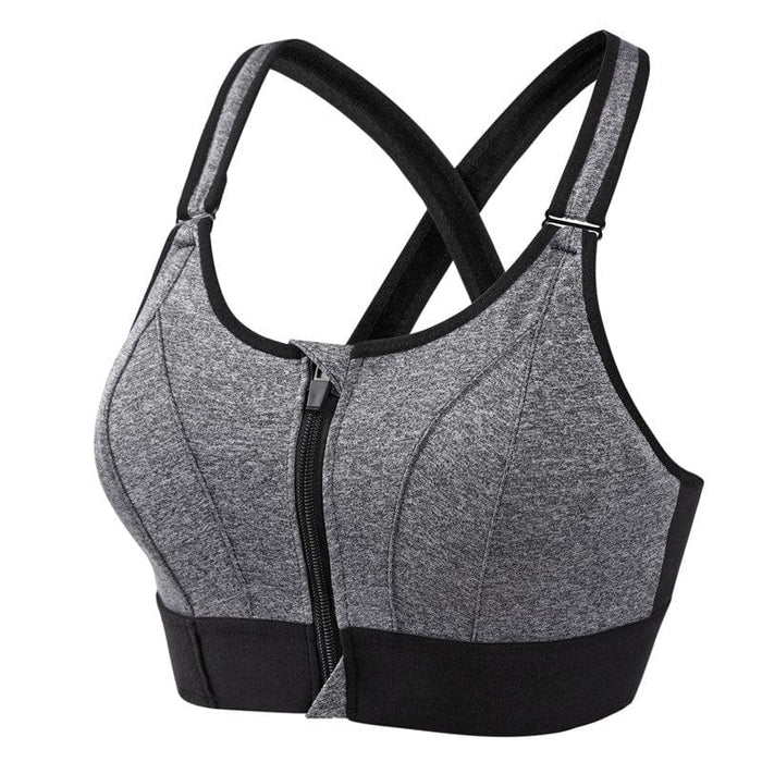 Women's Front Zip Sports Bra – Adjustable Straps, Shockproof Athletic Bra | 2 Pieces