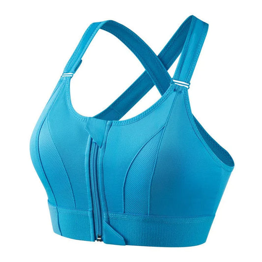 Women's Front Zip Sports Bra – Adjustable Straps, Shockproof Athletic Bra | 2 Pieces