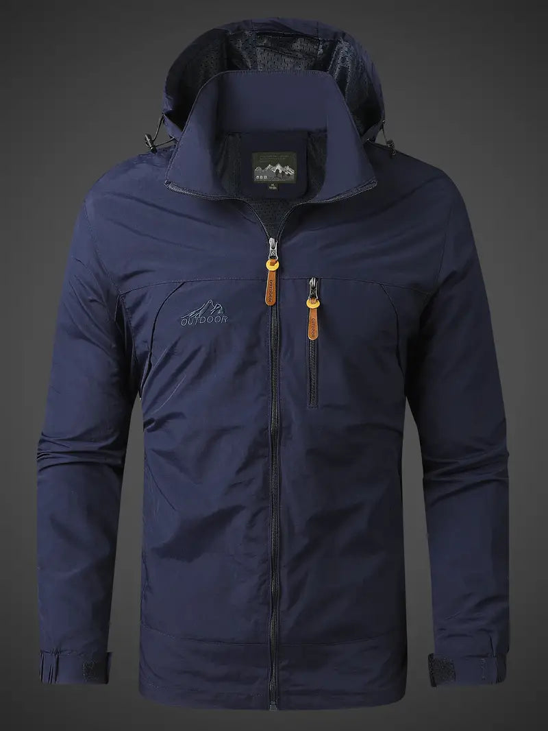 Outdoor Jacket for Men | Water-Resistant, Lightweight | Dark Blue