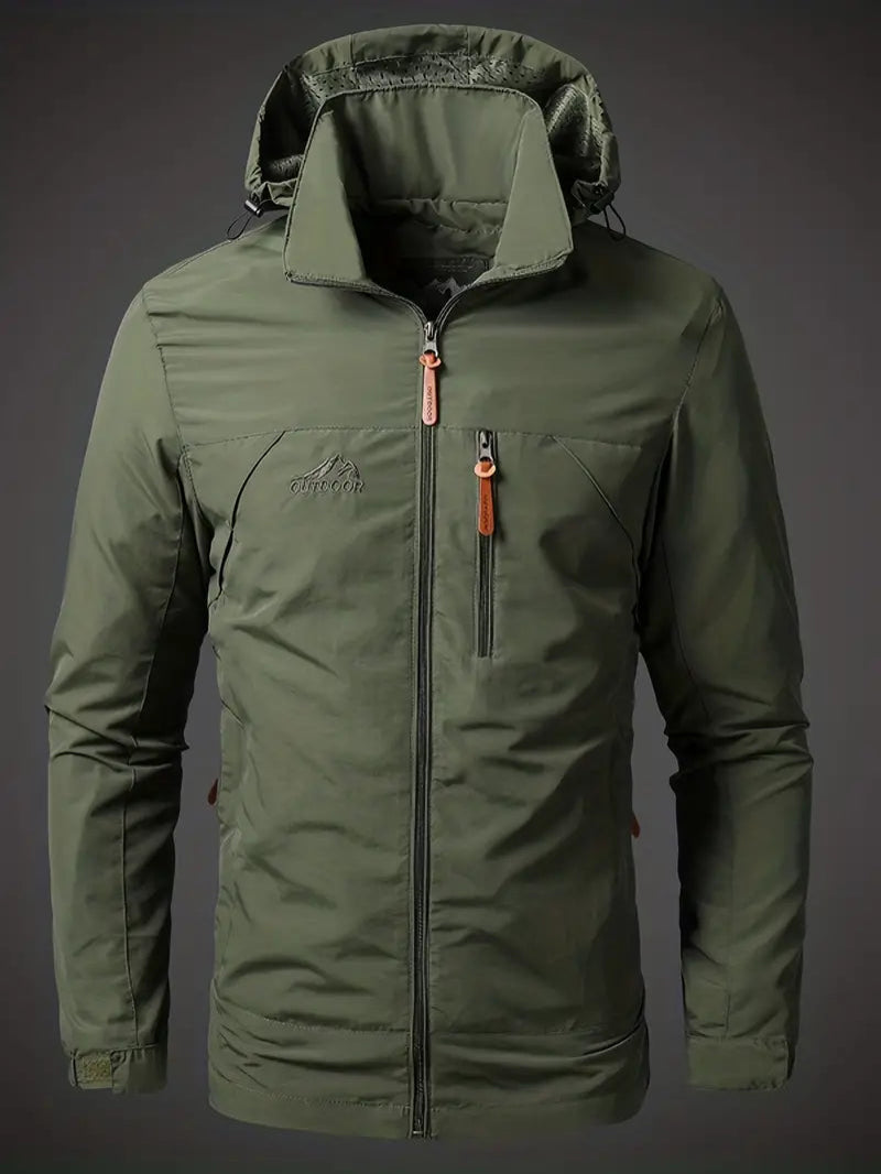 Outdoor Jacket for Men | Water-Resistant, Lightweight | Dark Green