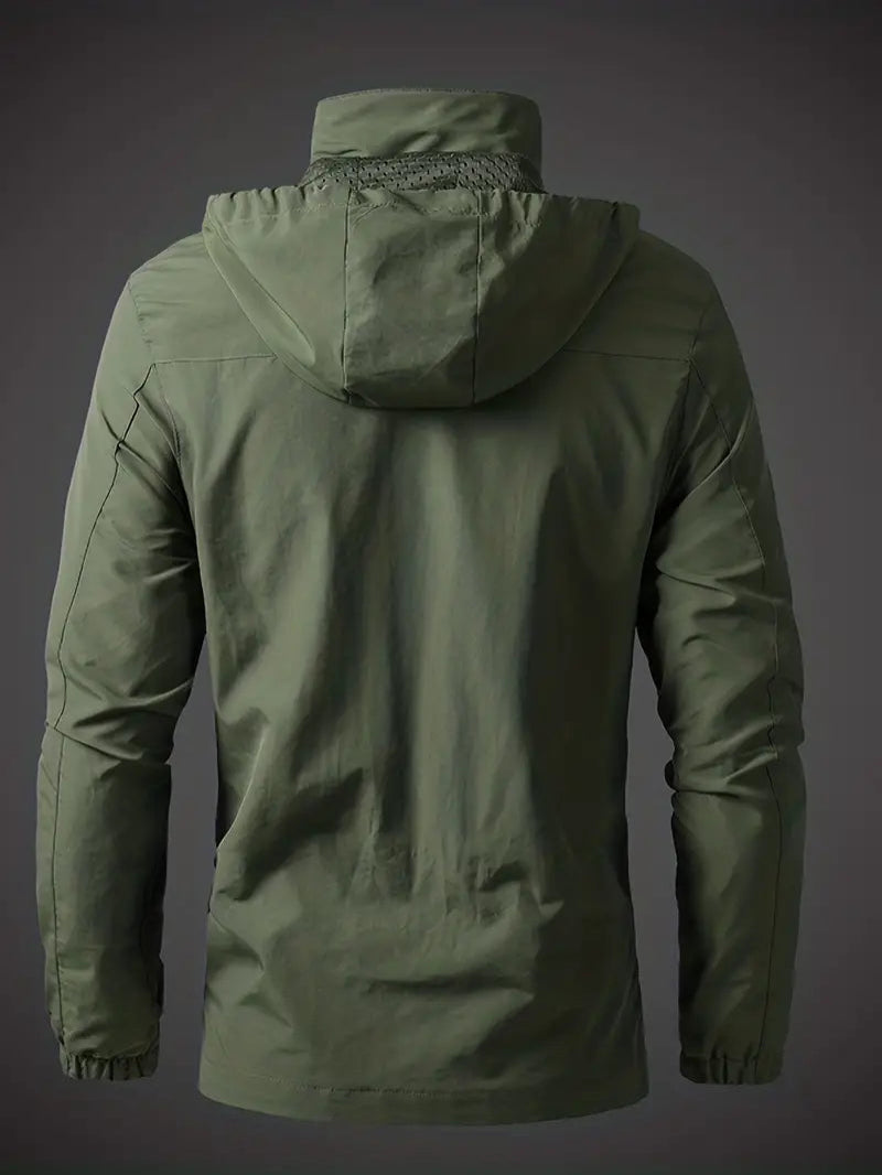 Outdoor Jacket for Men | Water-Resistant, Lightweight | Dark Green1