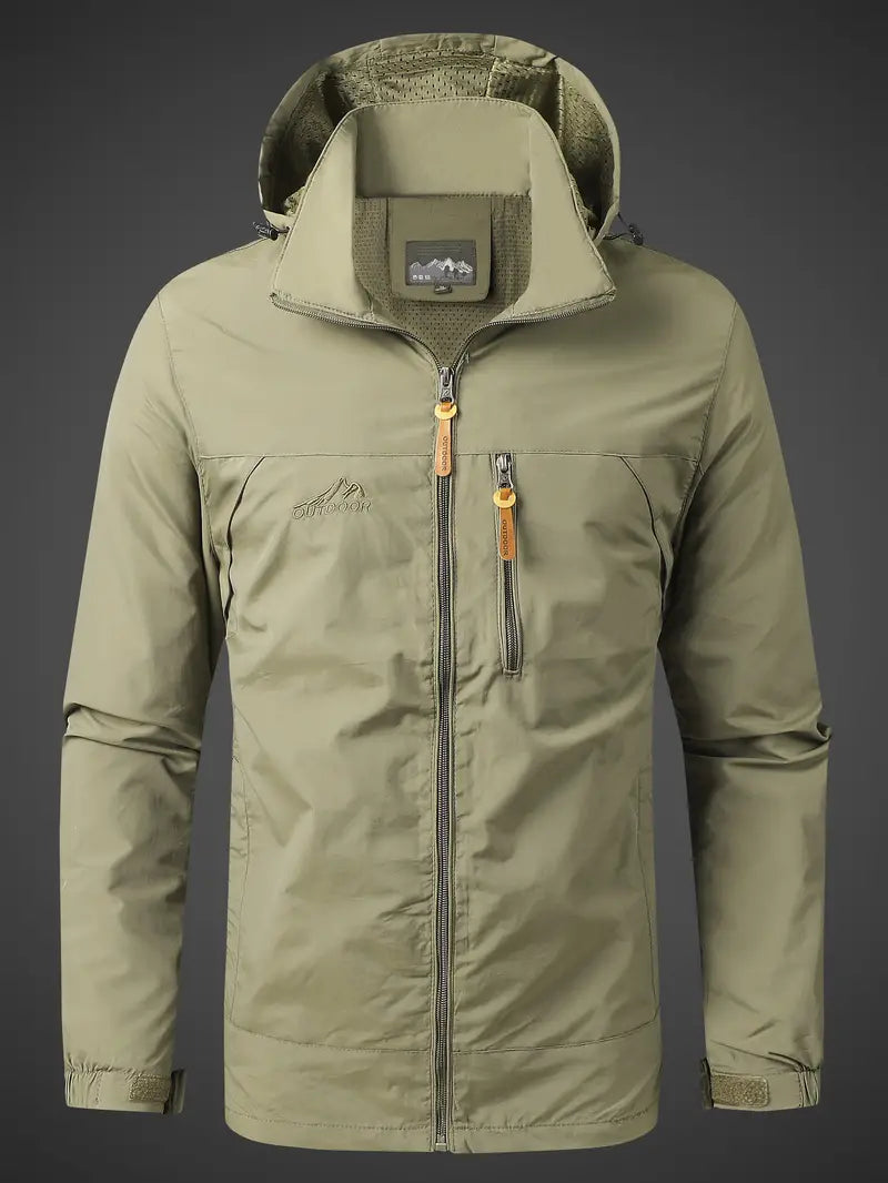 Outdoor Jacket for Men | Water-Resistant, Lightweight | Light Green1