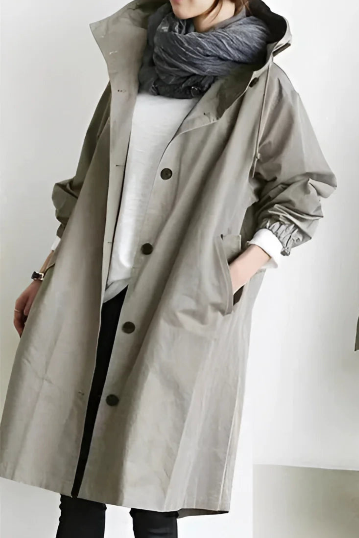 Oversized Hooded Coat for Women |  Waterproof | Gray1