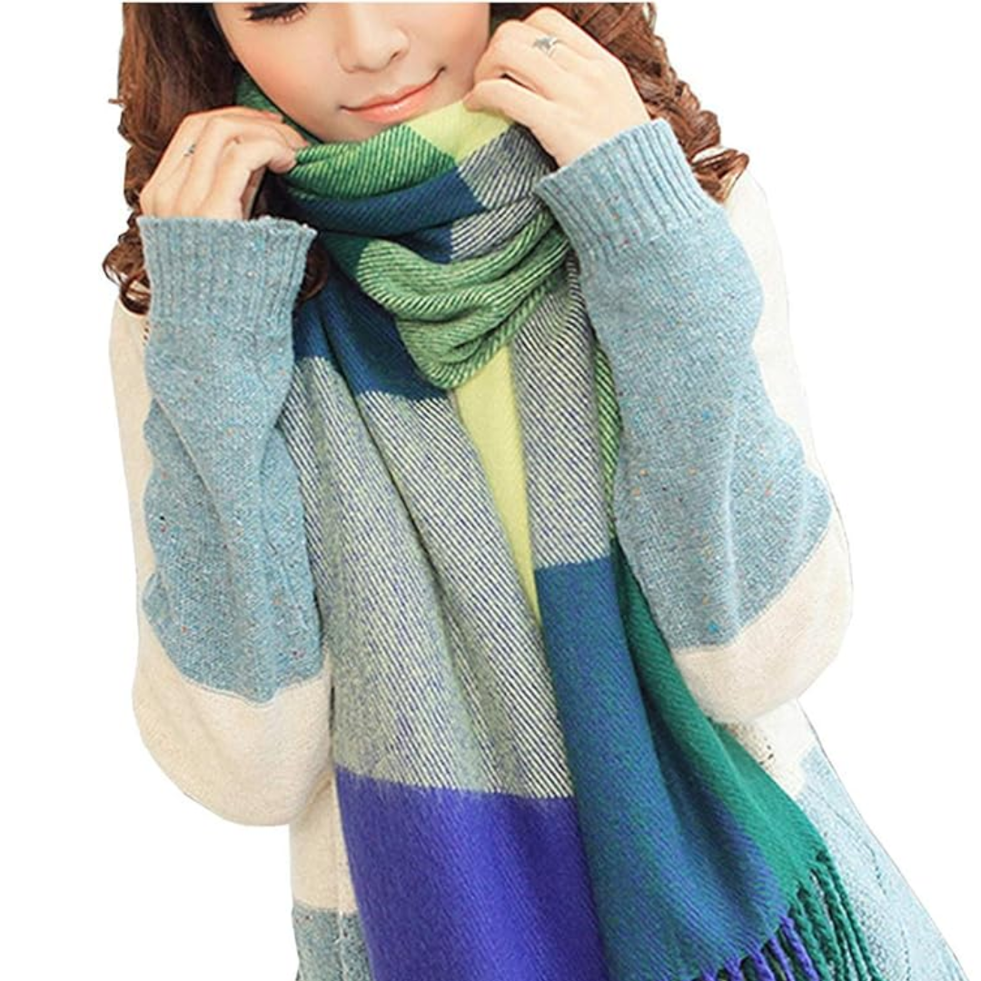 Oversized Scarf for Men & Women | Classic Check Pattern | Green