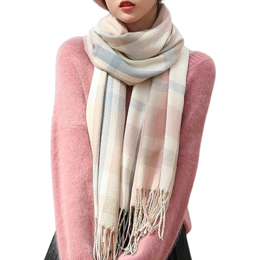 Oversized Scarf for Men & Women | Classic Check Pattern | Pink