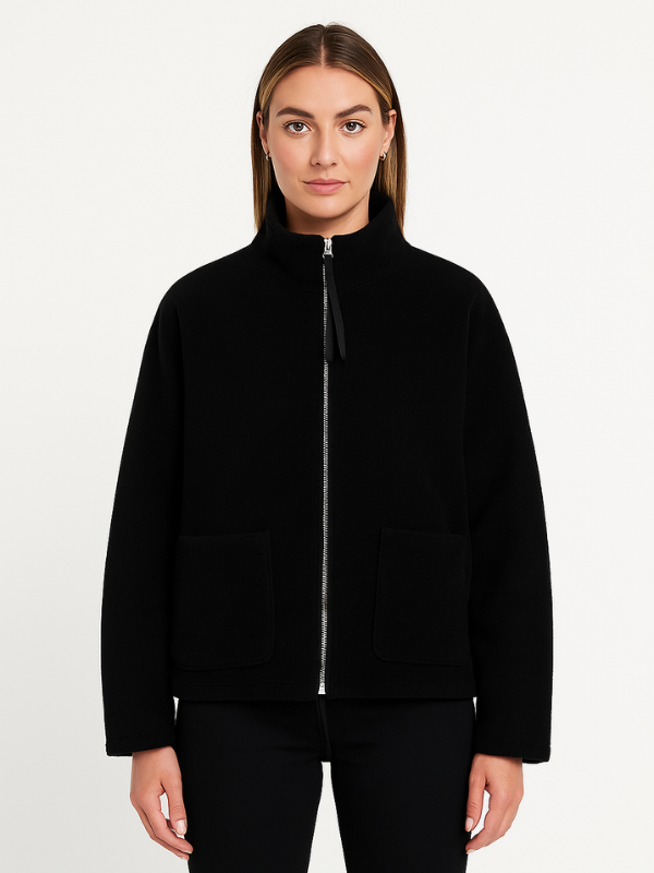Oversized Sherpa Fleece Jacket for Women | Winter | Black