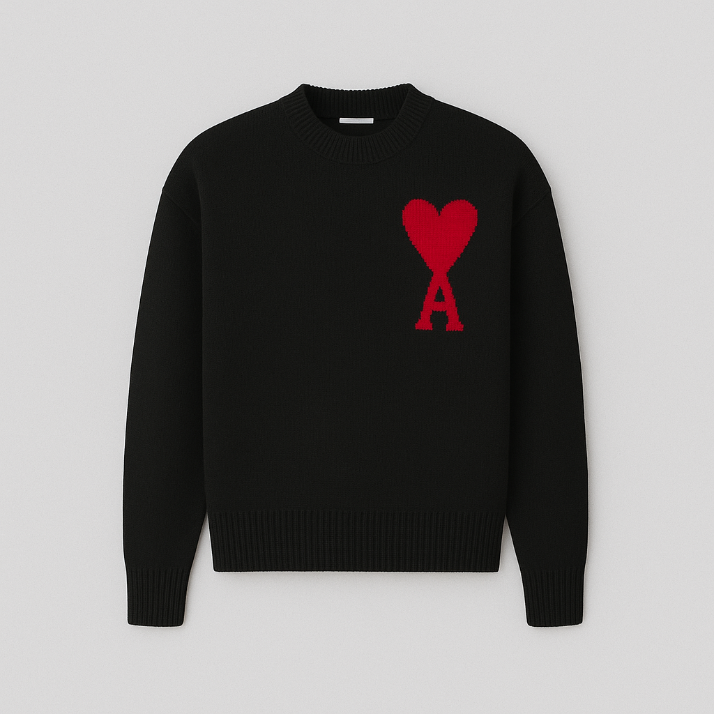 Oversized Sweater For Women | Ace of Hearts Design | Black