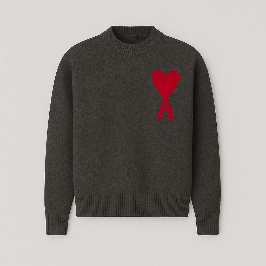 Oversized Sweater For Women | Ace of Hearts Design | Gray