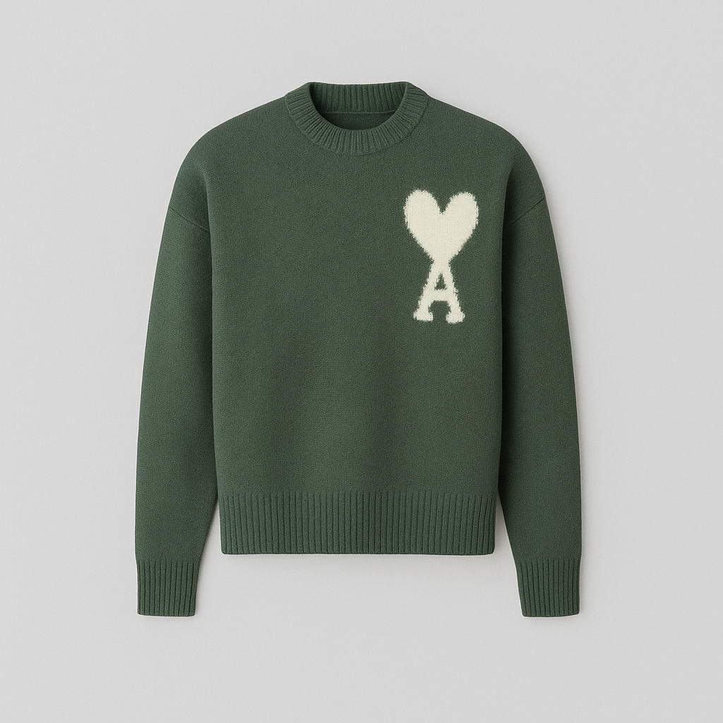 Oversized Sweater For Women | Ace of Hearts Design | Green