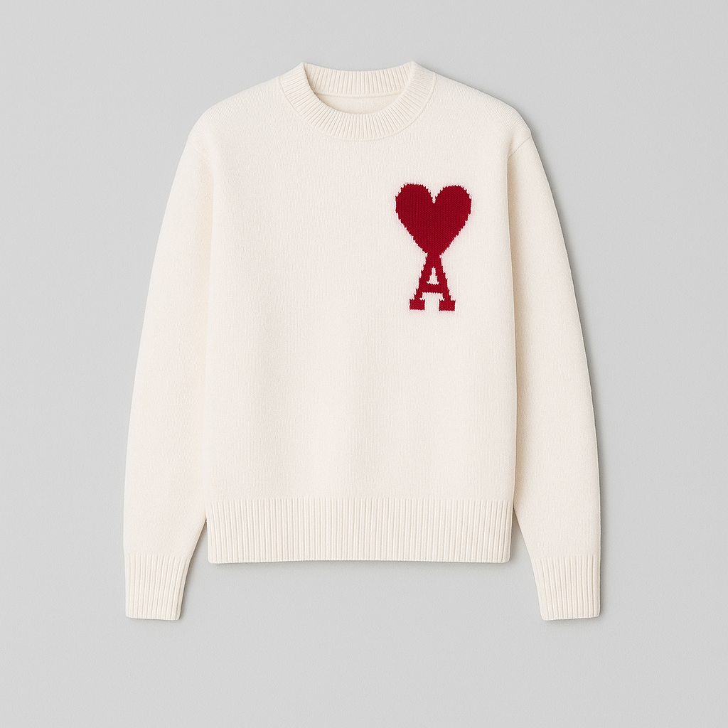 Oversized Sweater For Women | Ace of Hearts Design | White