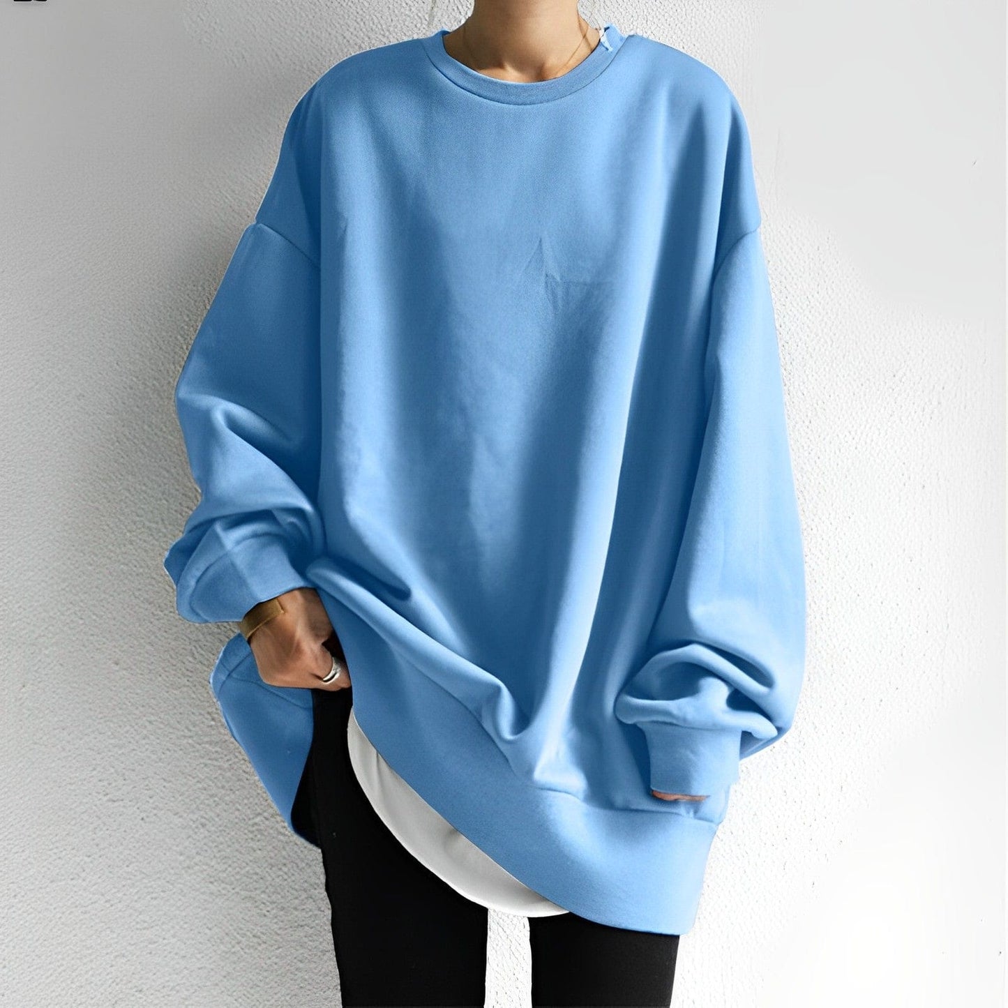 Oversized Sweater for Women | Textured Fabric | Blue