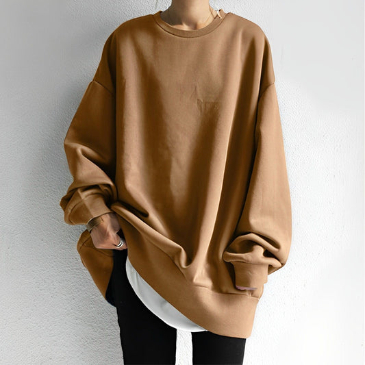 Oversized Sweater for Women | Textured Fabric | Brown