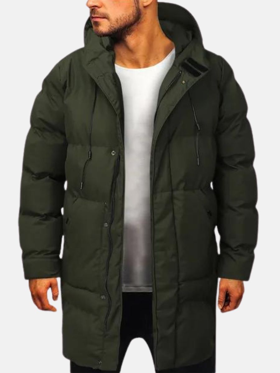 Parka Jacket for Men | Slim Fit, Insulated | Winter | Dark Green