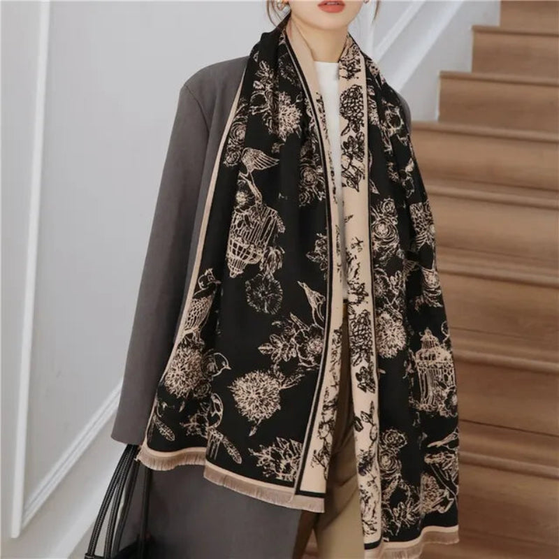 Pashmina Scarf for Women | Elegant Design | Black