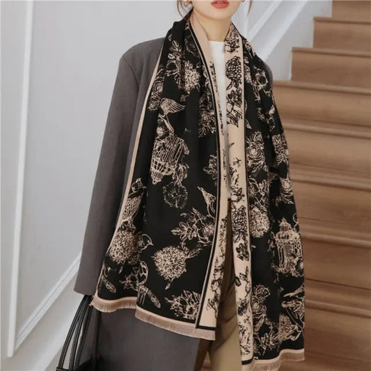 Pashmina Scarf for Women | Elegant Design | Black