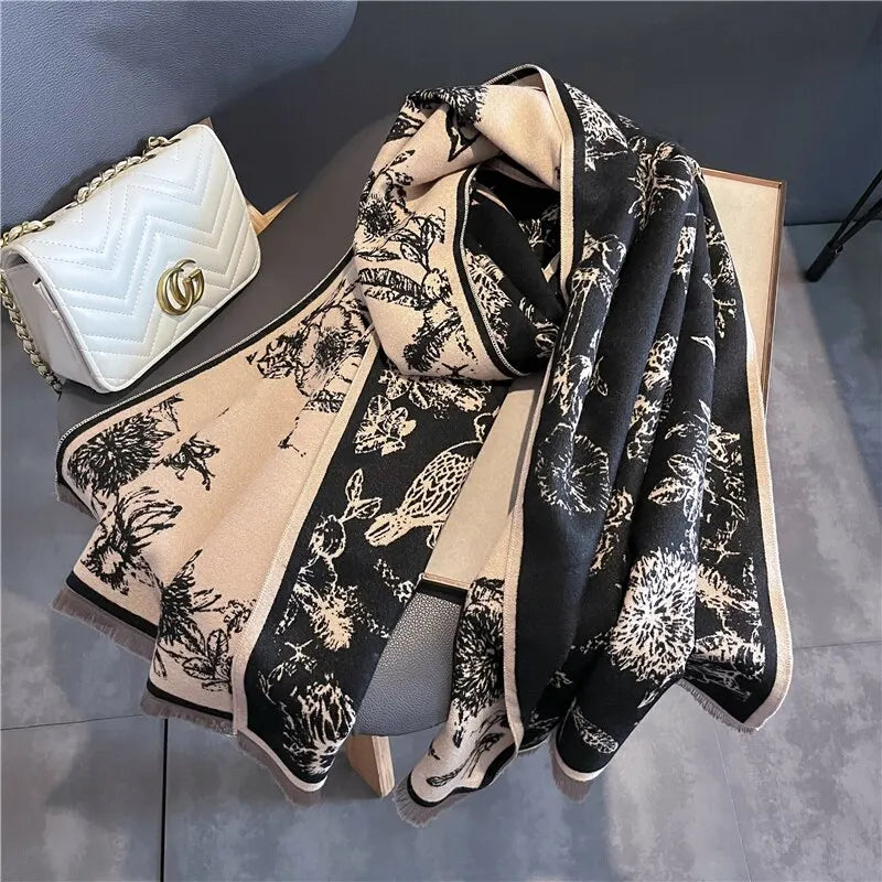 Pashmina Scarf for Women | Elegant Design | Black1