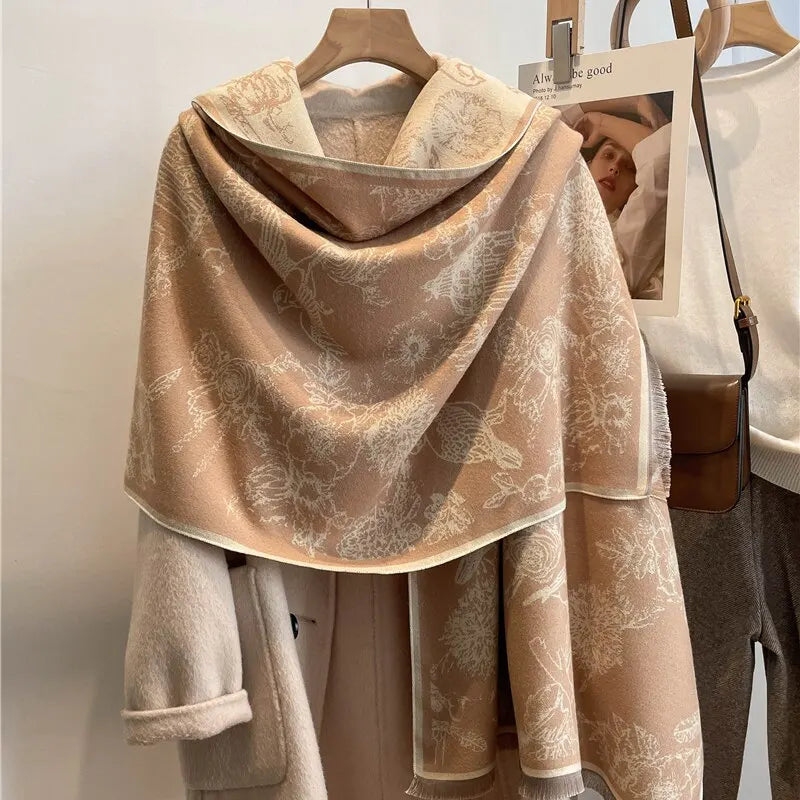 Pashmina Scarf for Women | Elegant Design | Brown