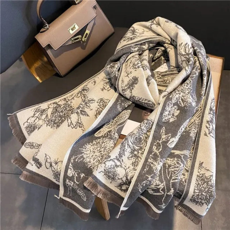 Pashmina Scarf for Women | Elegant Design | Gray1