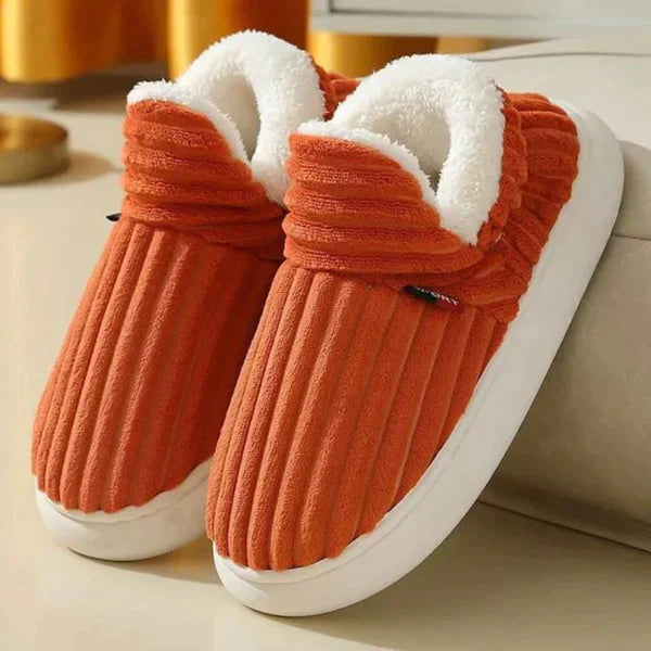 Plush Slippers for Men & Women | Non-Slip Sole | Orange