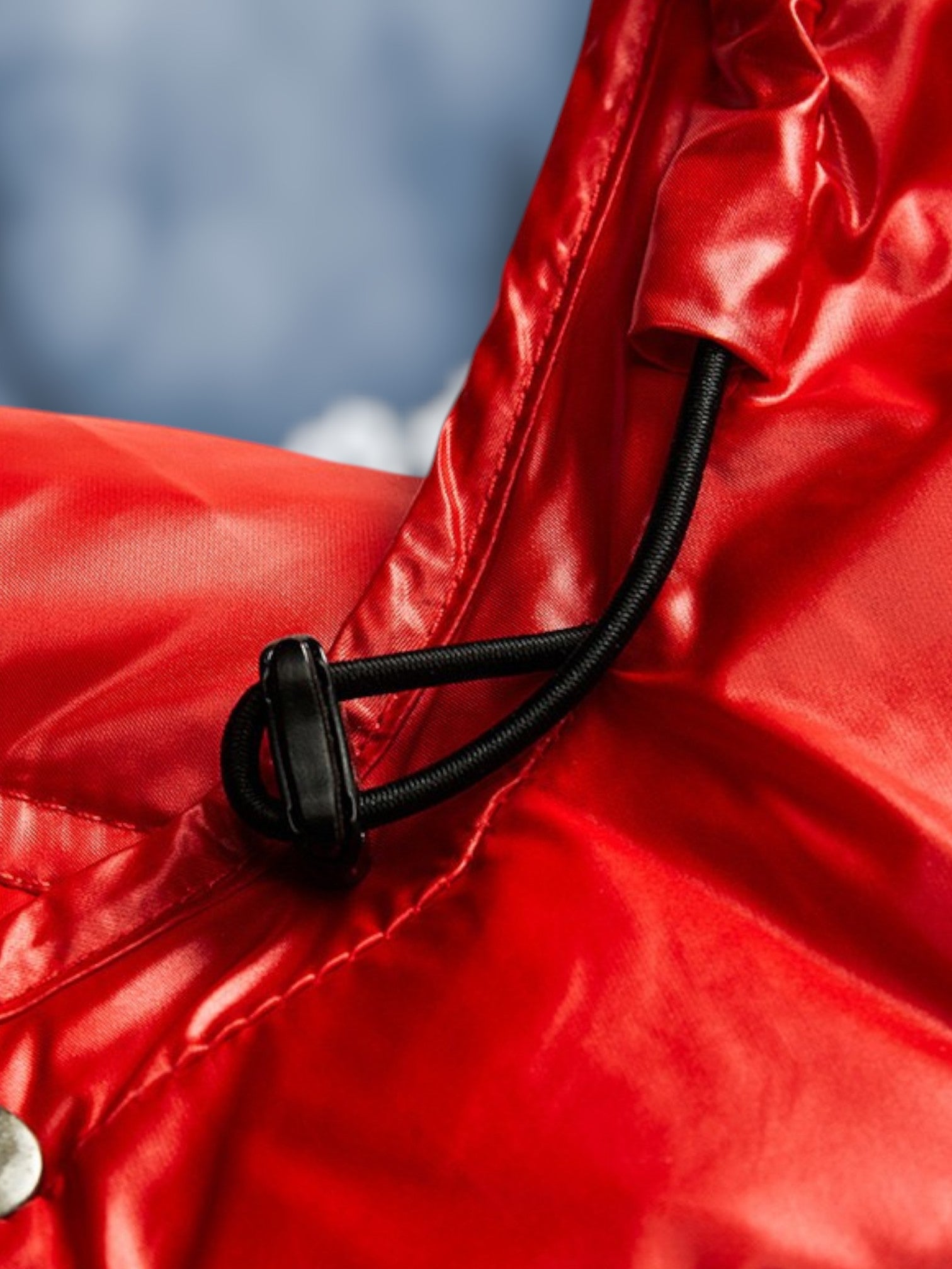 Puffer Jacket with Hood | Front Zipper | Red2