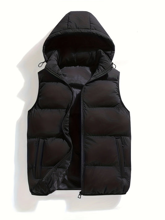 Puffer Vest for Men, Hooded, Padded | Winter | Black