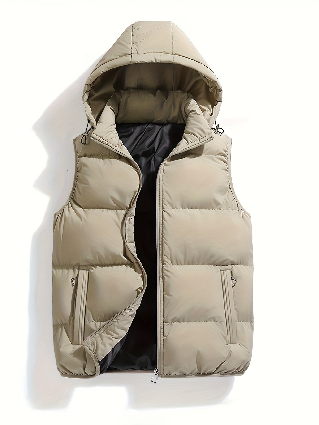Puffer Vest for Men, Hooded, Padded | Winter | Khaki