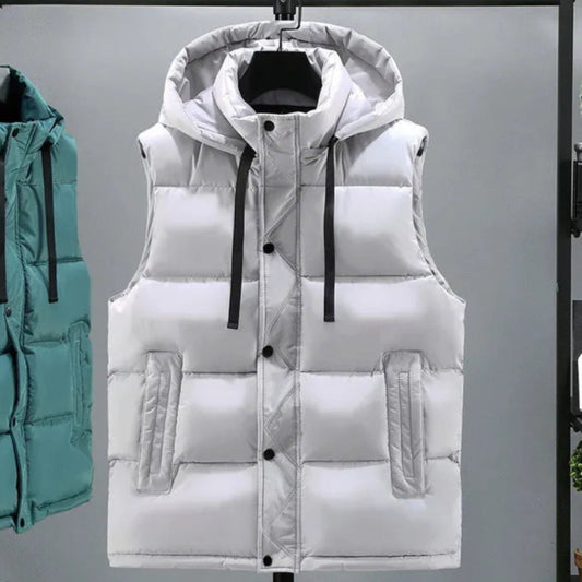 Puffer Vest for Men | Lightweight Quilted Insulation | Sleeveless | White
