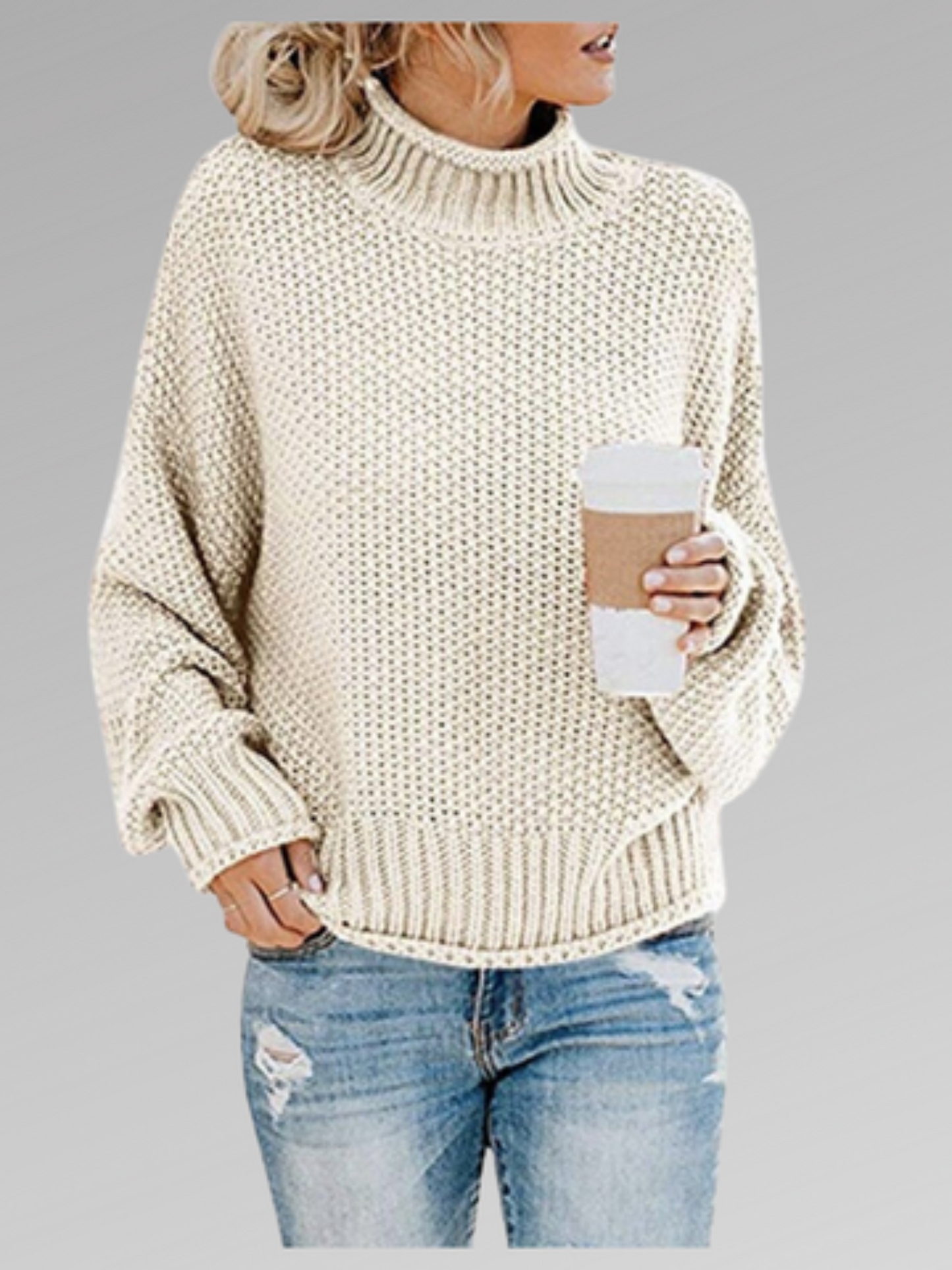 Pullover Sweater for Women | Soft Knit | Beige