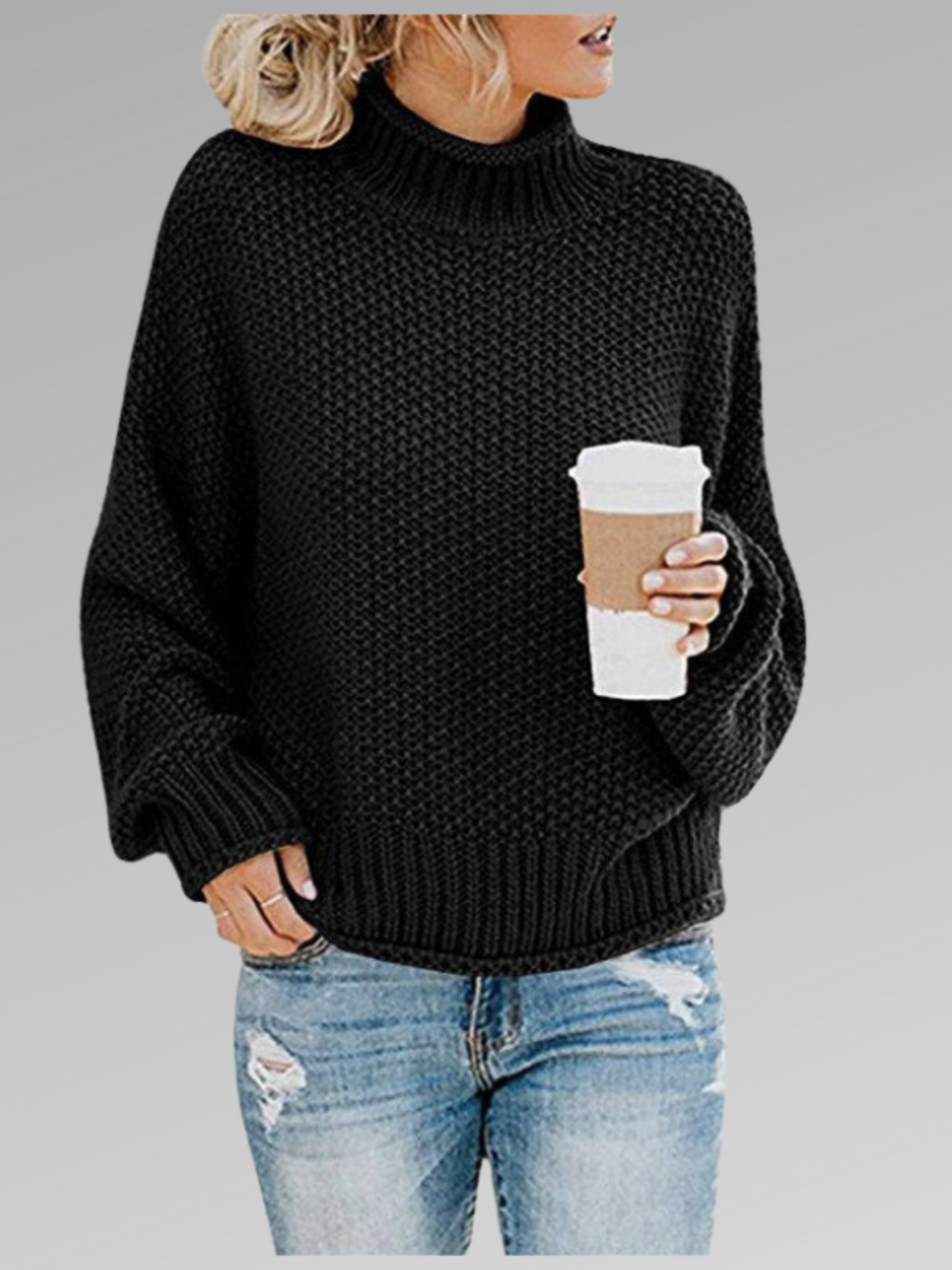 Pullover Sweater for Women | Soft Knit | Black