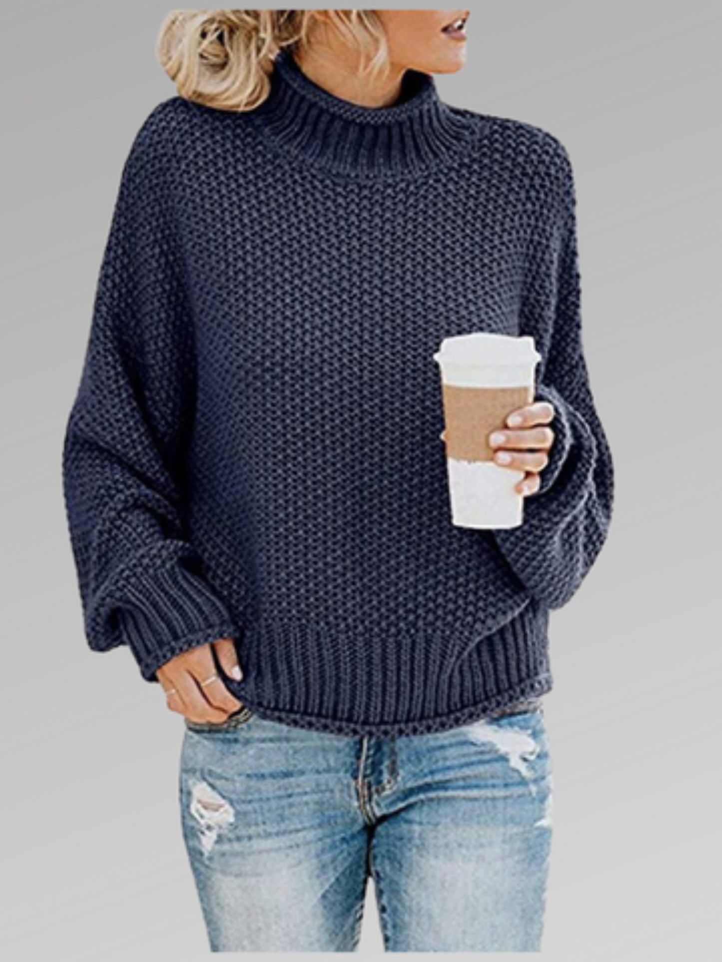 Pullover Sweater for Women | Soft Knit | Dark Blue