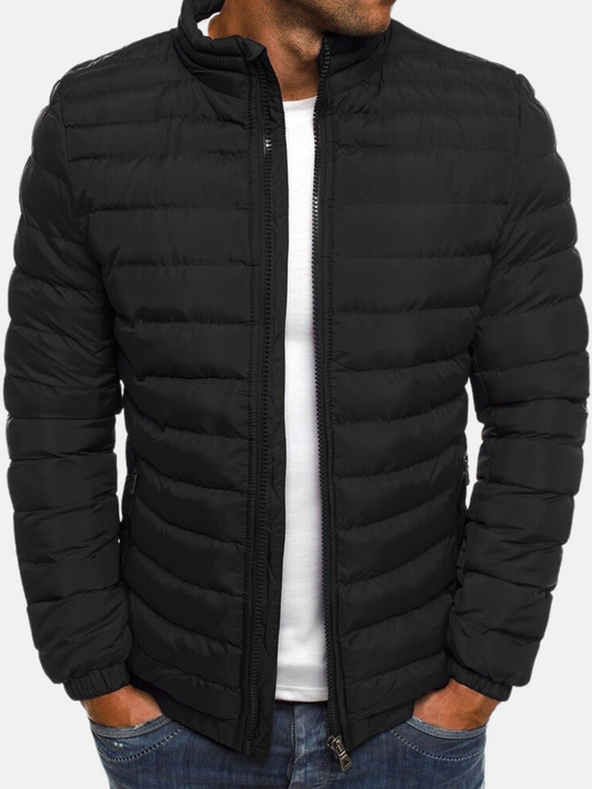 Quilted Jacket for Men | Winter Insulated | Black