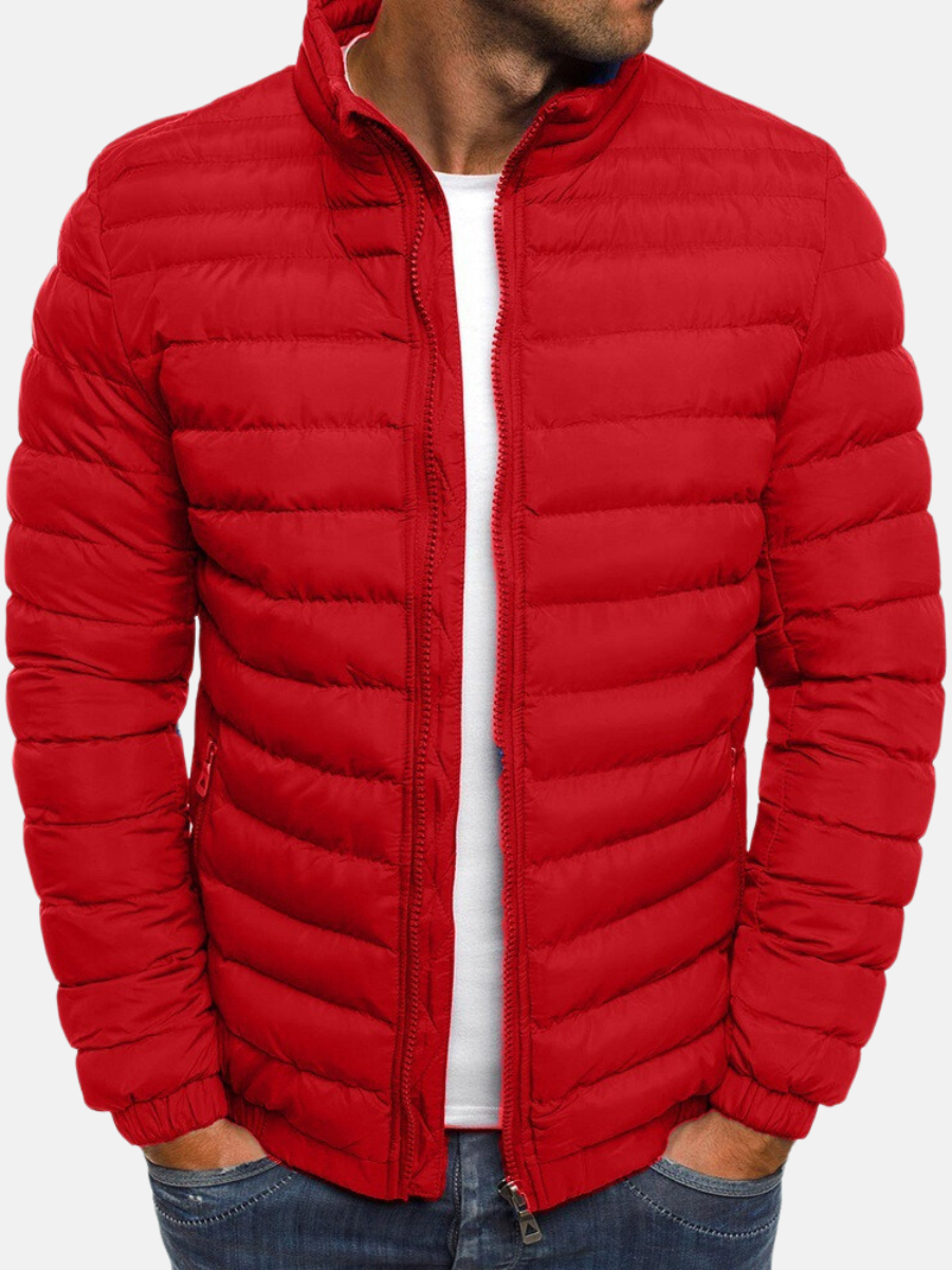 Quilted Jacket for Men | Winter Insulated | Red