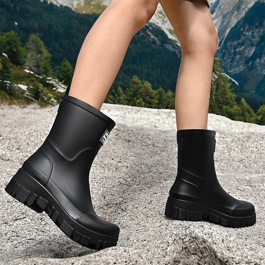 Rubber Boots for Women | Waterproof Ankle Height | Black