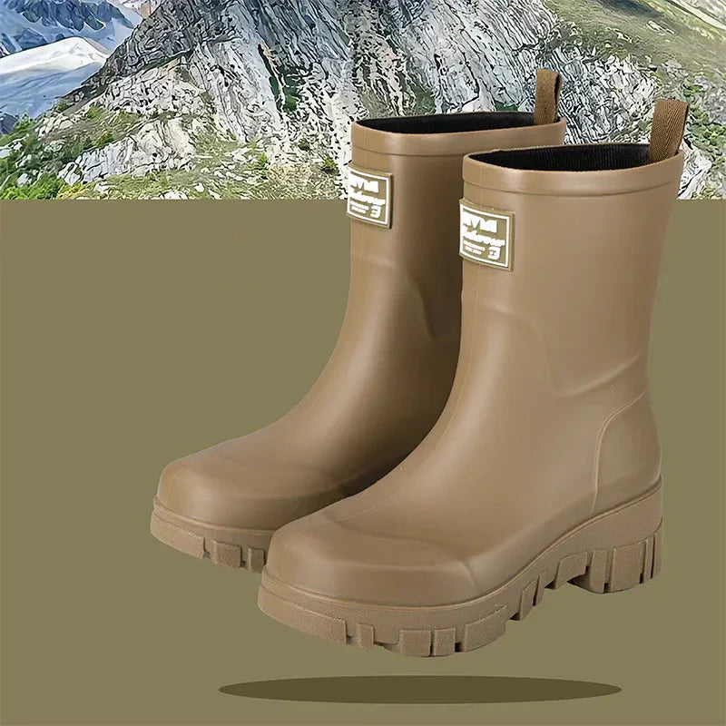 Rubber Boots for Women | Waterproof Ankle Height | Brown