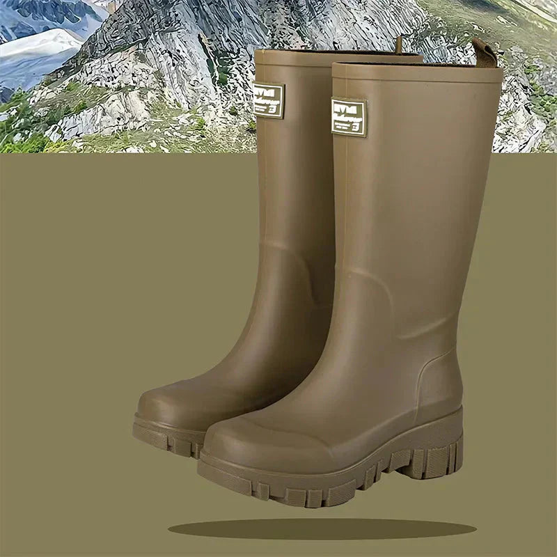 Rubber Boots for Women | Waterproof Ankle Height | Brown1